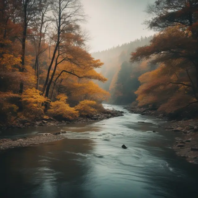 A serene river symbolizing an index with MER as the current determining the ETF