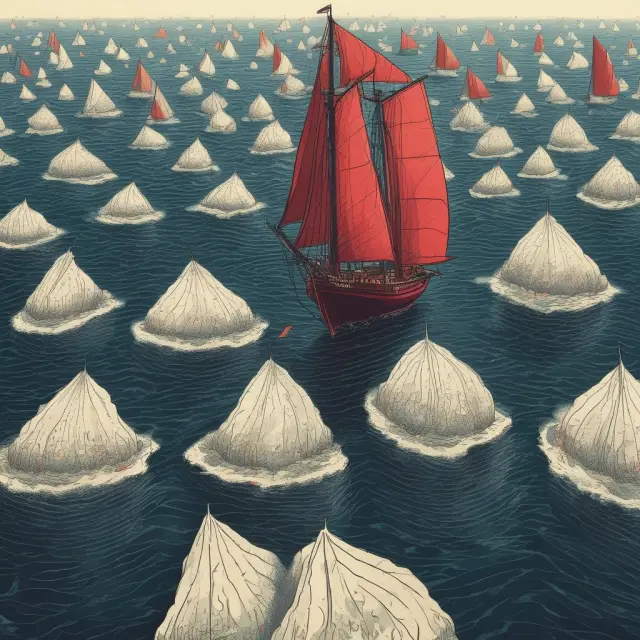 An ETF represented as a sailboat navigating the regulatory waters, facing challenges from diversification constraints and cash drag.