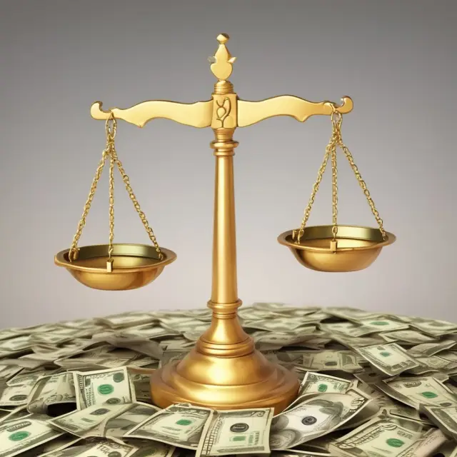 Golden scale symbolizing cash flow improvement and easy access to financing through trade credit.