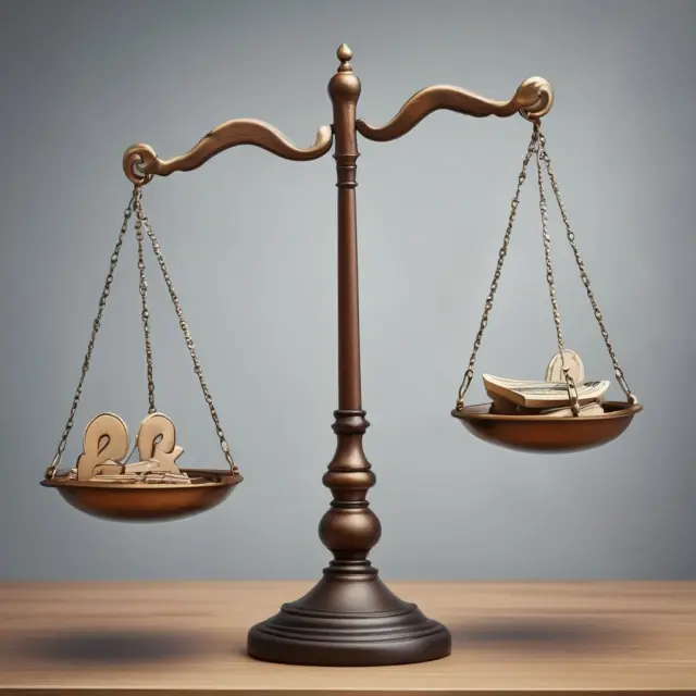 Two scales represent economic growth and employment in a heated discussion between advocates and critics of trade liberalization