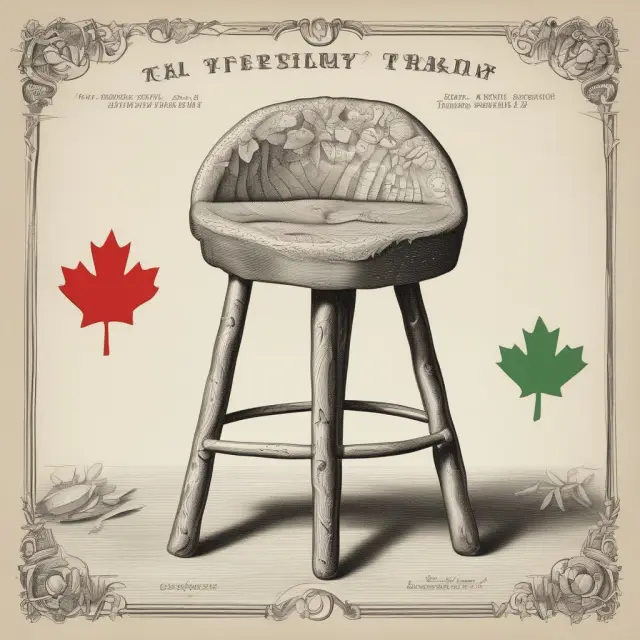 Three-legged stool representing NAFTA/USMCA trade pacts between Canada, Mexico, and the United States