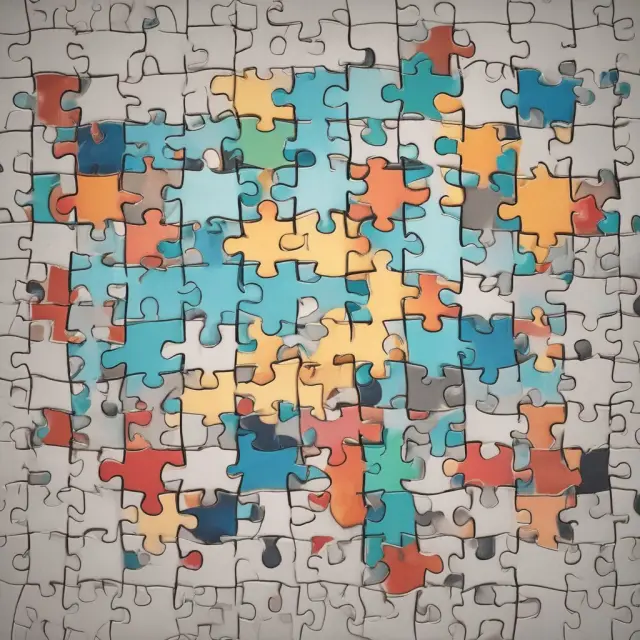 A trade line as a jigsaw puzzle, where different creditor and lender pieces connect to form the complete image with payment status, account information, and parties involved