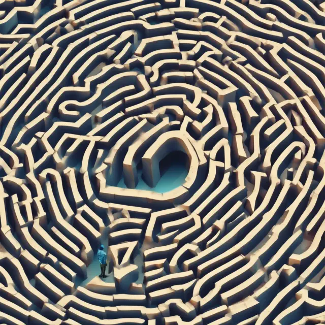 A borrower navigating a labyrinth of credit reports to find and correct inaccuracies on trade lines
