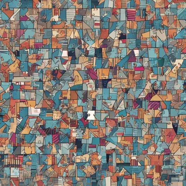 Vibrant mosaic illustrating various trade secret forms like processes, instruments, patterns, formulas, recipes, methods, practices, devices, prototypes, programs, and codes.
