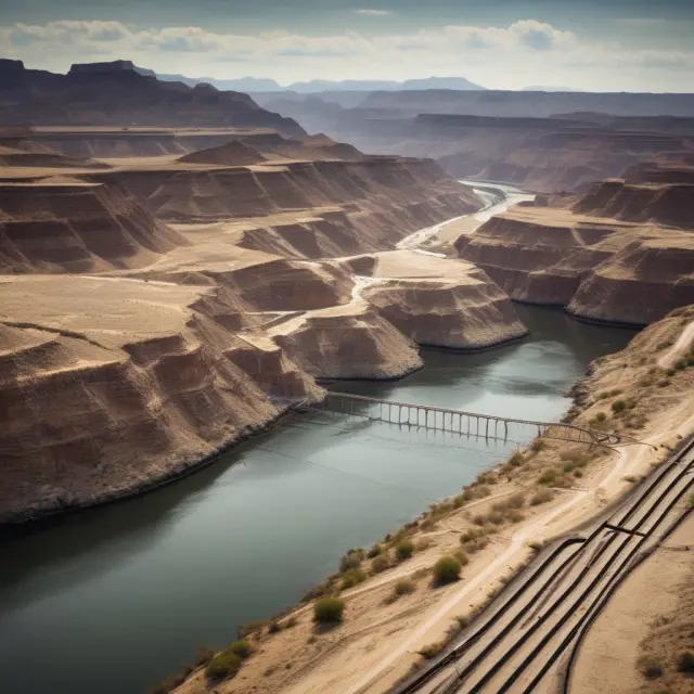 A stylized representation of the Economic Espionage Act and USTA safeguarding intangible trade secrets as they flow through a river in the US.