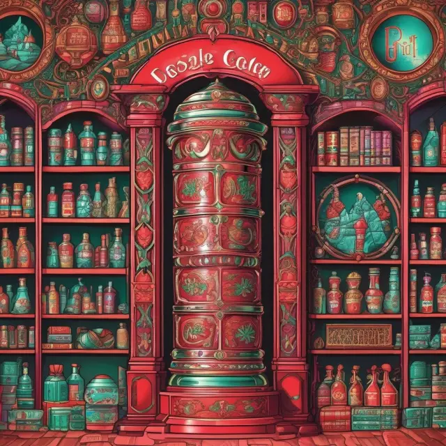 An ornate vault with three jewels representing Google