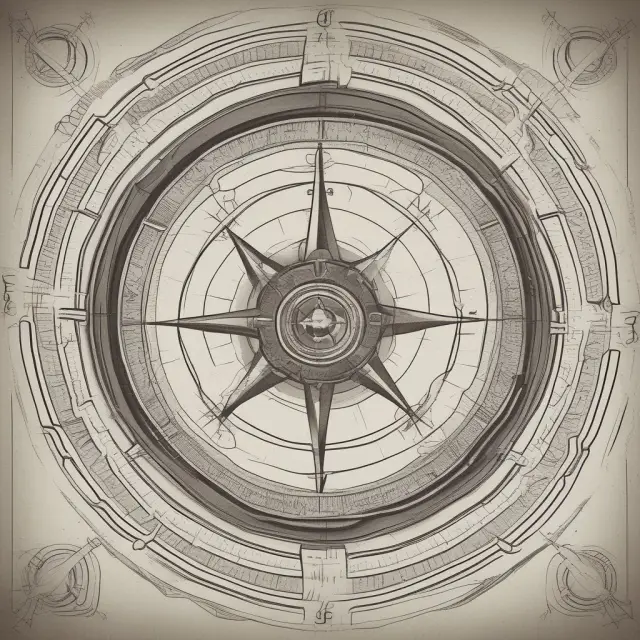 A compass on a rocky sea shore symbolizing trade signals providing clear direction and guidance for investors, represented by the simple design of the compass.
