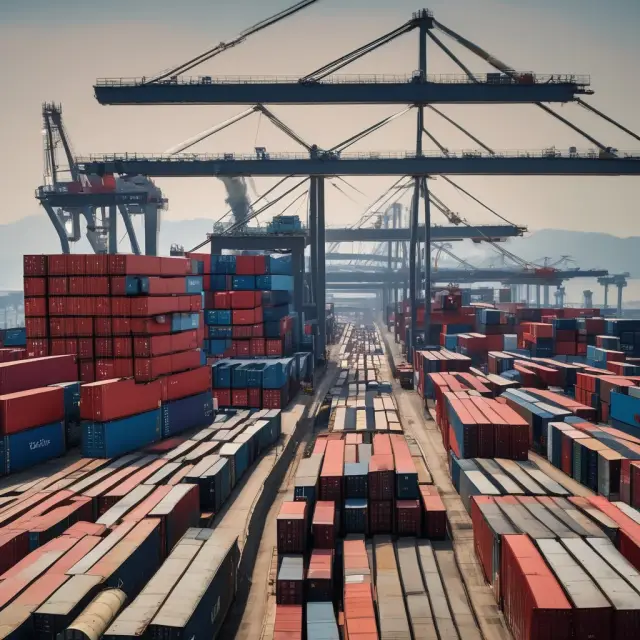 Two countries depicted as silhouettes, each with a tariff sign in hand, symbolizing modern trade wars