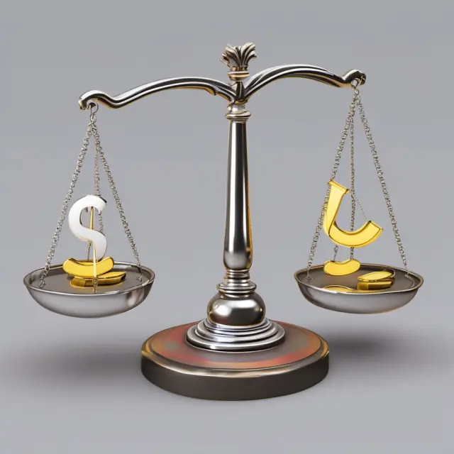 Gold and silver scales displaying imbalances in a current account, capital account, and financial account.