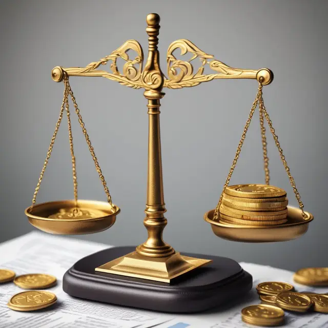 Balance scale illustrating trade finance