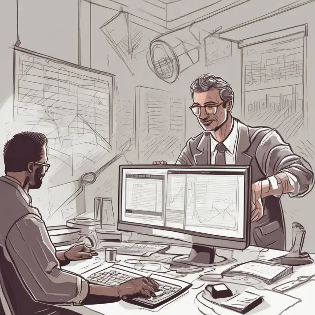 A digital bullhorn broadcasting innovative technologies symbolizing blockchain, AI, and APIs, empowering small businesses in trade finance.