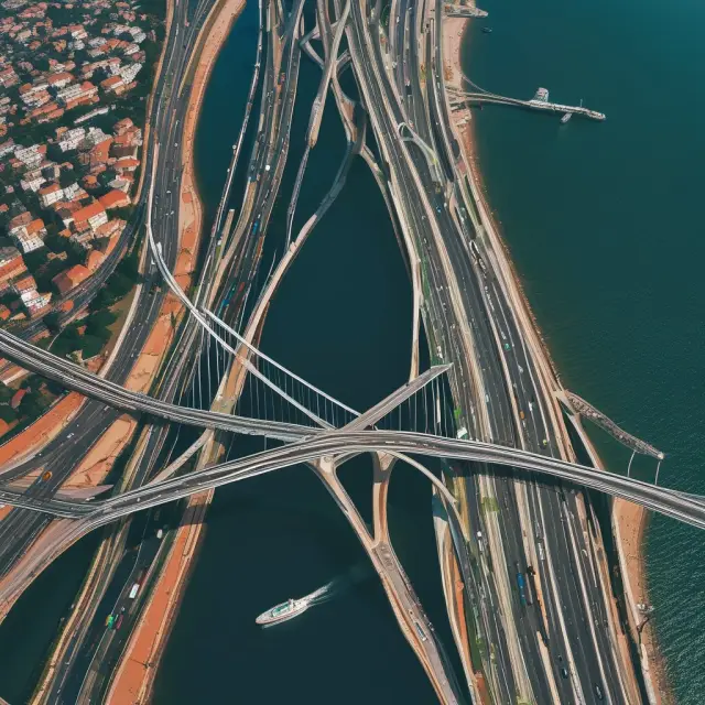 An elegant bridge joining two continents, personifying trade finance