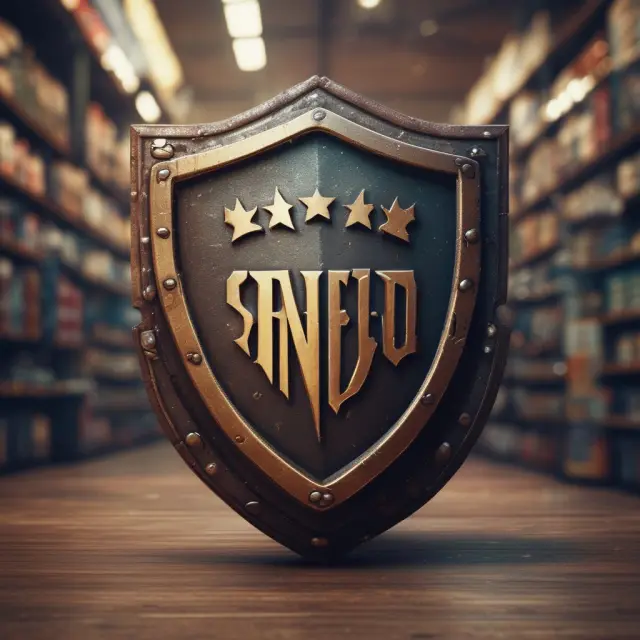 Registered trademark shield protecting brand identity in the marketplace