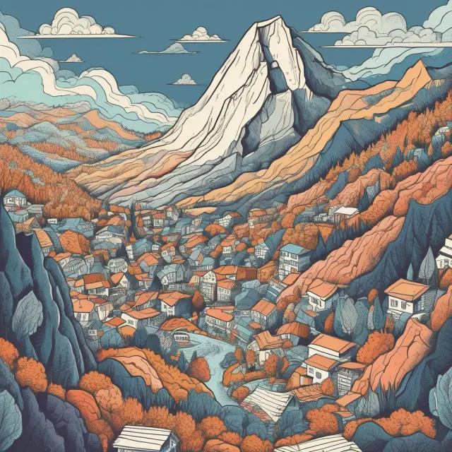 Two traders and investors climbing a mountain of knowledge, with labels for frequently asked questions about trading strategies