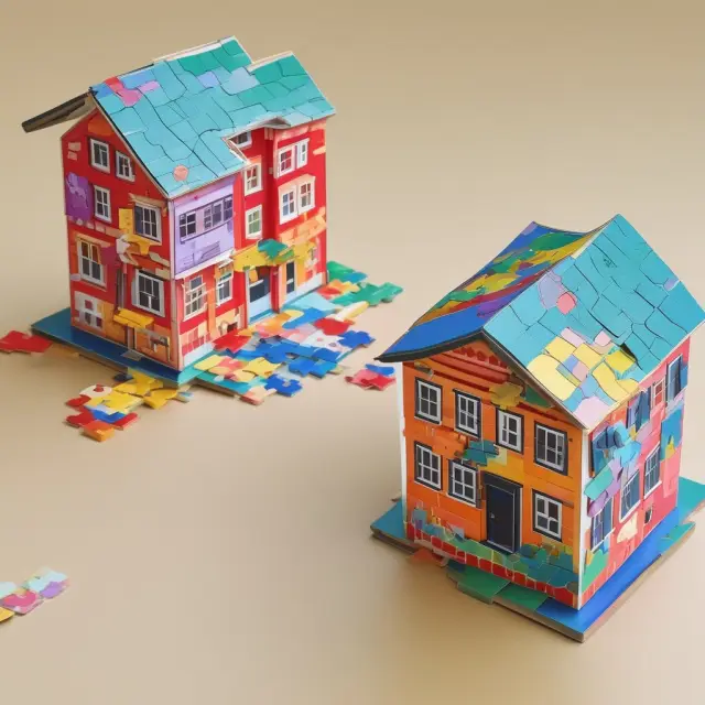A Japanese trading house acts as a bridge between domestic manufacturers and overseas markets, represented by interlocking puzzle pieces symbolizing successful business transactions