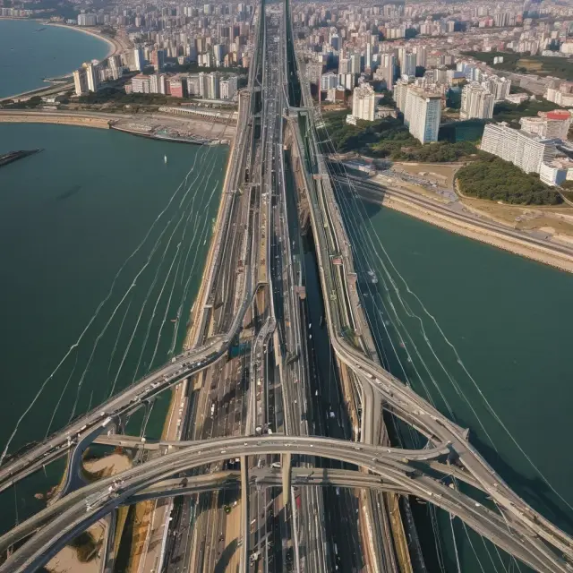 Bridge connecting two continents representing the role of trading houses as intermediaries enabling international trade