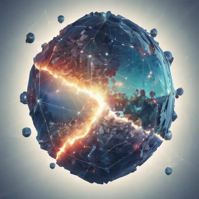 A stylized representation of two interlinked globes symbolizing commercial and proprietary trading platforms, emphasizing their differences in features and accessibility for various traders