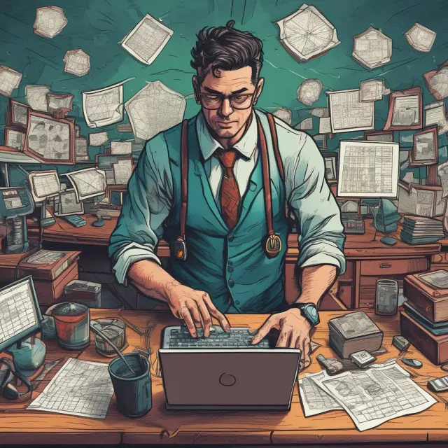A day trader examines various trading platforms with a compass to represent provider reputation and accuracy