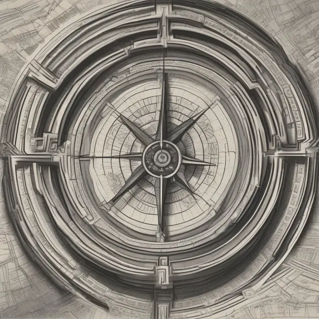 A day trader holding a compass navigates the complex financial market, relying on real-time quotes and advanced tools to make informed decisions
