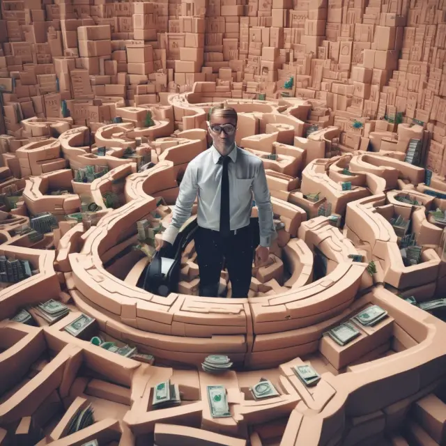 A bookkeeper meticulously navigates a maze of interconnected financial instruments, implementing risk management techniques to protect the trading books.