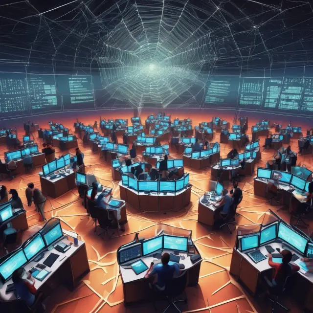 Traders at a bustling trading desk, expertly navigating various financial instruments with an intricate web of knowledge and technology