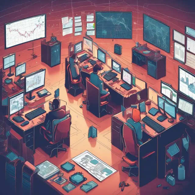 Two intertwined structures symbolizing the collaboration between internal and outsourced financial trading desks.