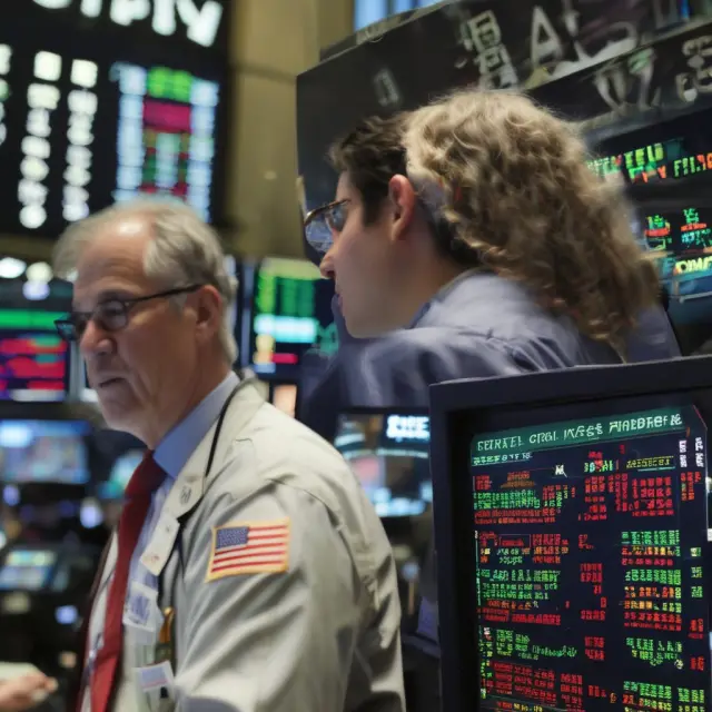 A serene sea scene with a hand emerging from the water, halting the stock market tide with a regulatory sign