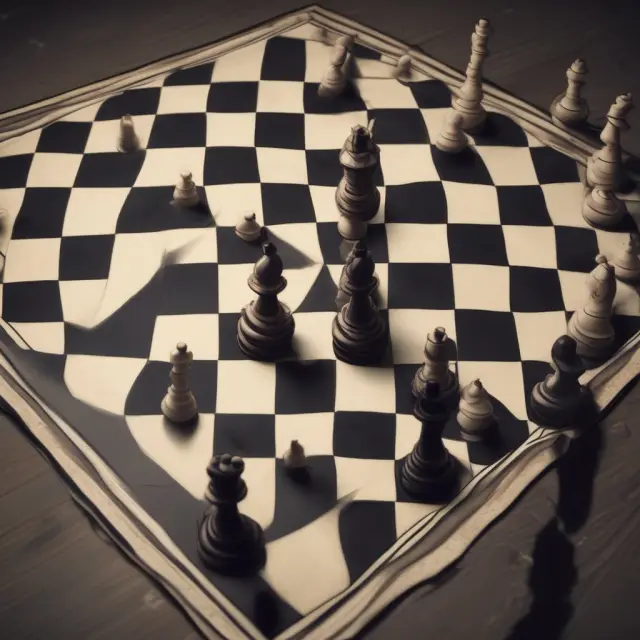 Markets, exchanges, and SEC as players engaging in a strategic chess match during a trading halt