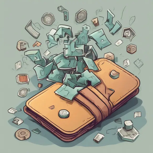 An image of various financial puzzle pieces collapsing and returning to a secure wallet, illustrating the reversal of pending transactions.
