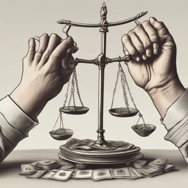 Two hands comparing expense ratios and transaction costs for optimal investment selection
