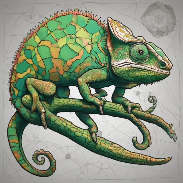 A chameleon metamorphosing based on economic factors (exchange rates, inflation, interest rates, policies, and stability) influencing transaction exposure