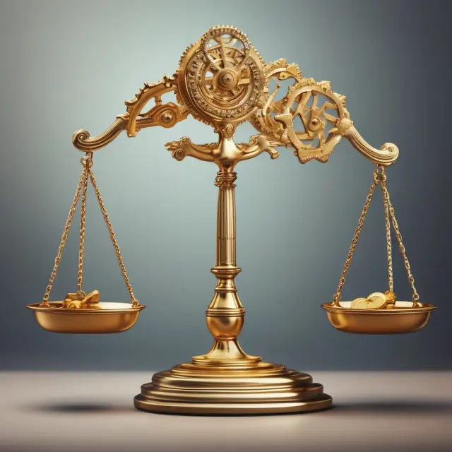 Tax authorities maintaining a balanced scale of gold coins representing corporate taxes, with transfer pricing contracts flowing between interlinked gears.