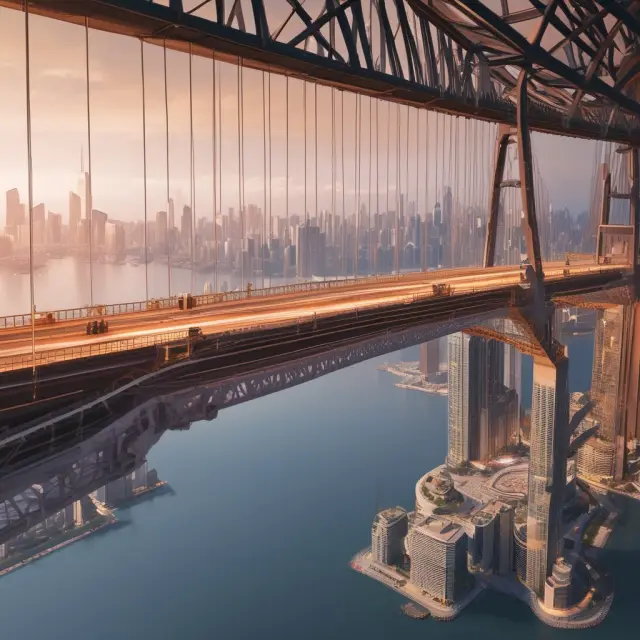 Transfer agents facilitating mergers & acquisitions, depicted as bridge builders connecting companies and shareholders