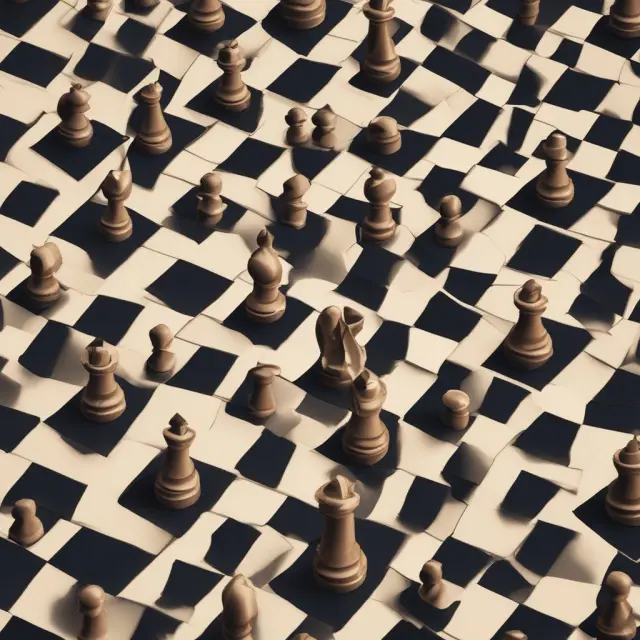 A chessboard populated with symbolic pieces representing TOD, POD, beneficiaries, and estate planning, emphasizing the unique roles they play in inheritance strategies
