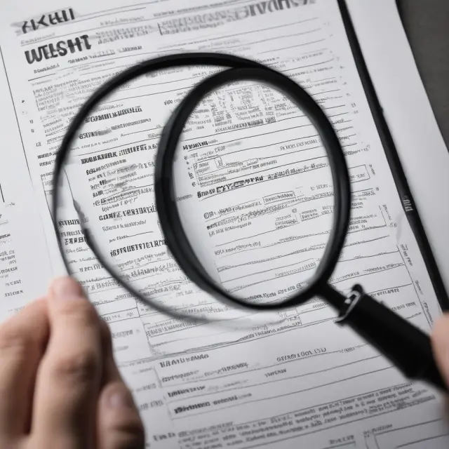 Consumer studying banking fees and financial transparency