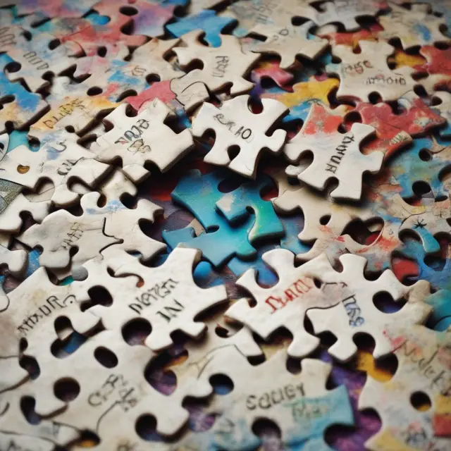 A jigsaw puzzle depicting human errors in finance, represented by misplaced puzzle pieces