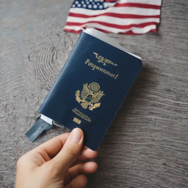 Traveler holding a passport stamped with two signatures and traveler