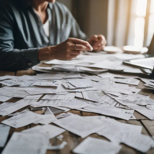 Accountant organizing puzzle pieces (receipts & passes) to complete the image of documented travel expenses.