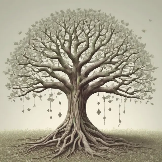 Tree representing mortgage, student loan, and auto loan interest rates influenced by Treasury yields