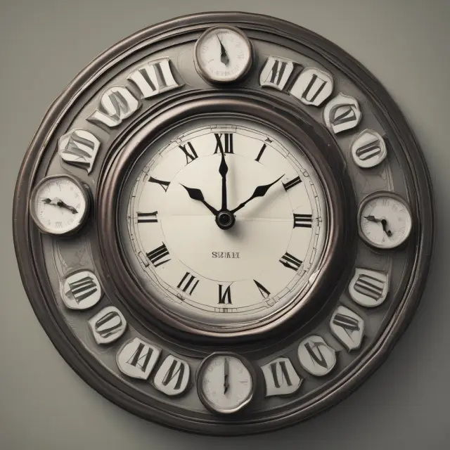 Two clock faces on a single dial - one for maturities (short to long) and the other for time passing, symbolizing T-Bill investments.