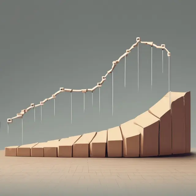 Visualization of an inverted Treasury bond yield curve as a see-saw, where long-term bonds have lower yields compared to short-term ones, representing economic uncertainty.