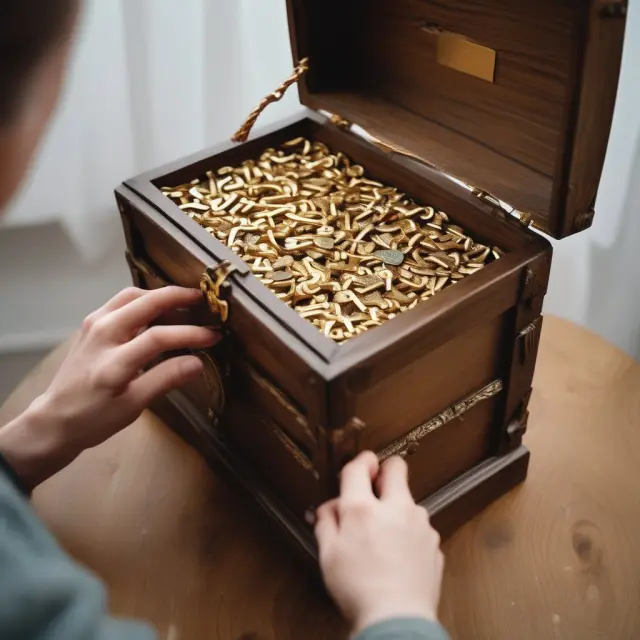 Person opens TreasuryDirect account by unlocking a treasure chest filled with golden keys and federal securities