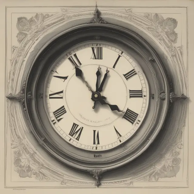 An intricate clock with hour hands symbolizing weekly Treasury bill auctions, featuring maturities from 1 to 52 weeks