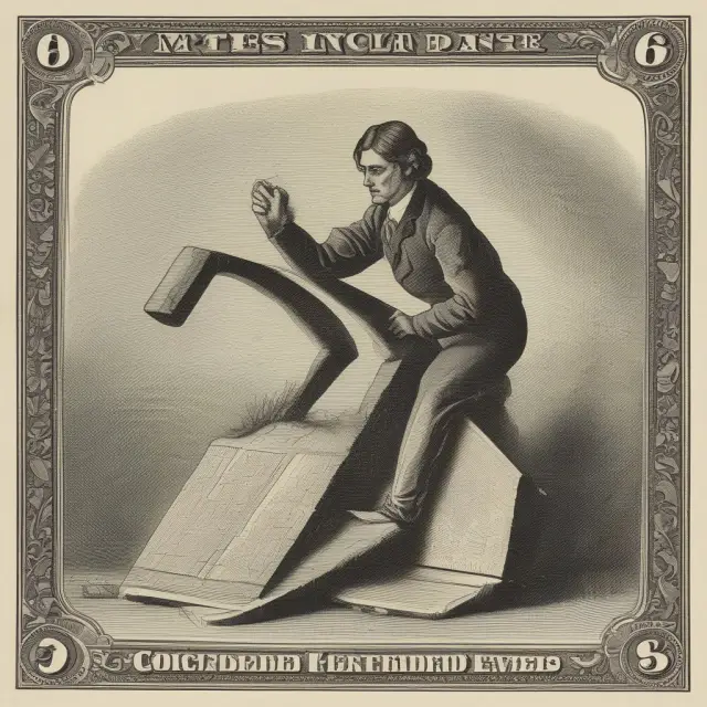 A treasury note sitting on a see-saw, with one end representing interest rates and the other representing yield curve shifts
