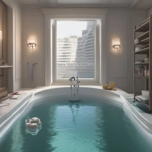 Option contract in a bathtub symbolizing intrinsic and time value; ITM options and warrants represented by water filling the tub
