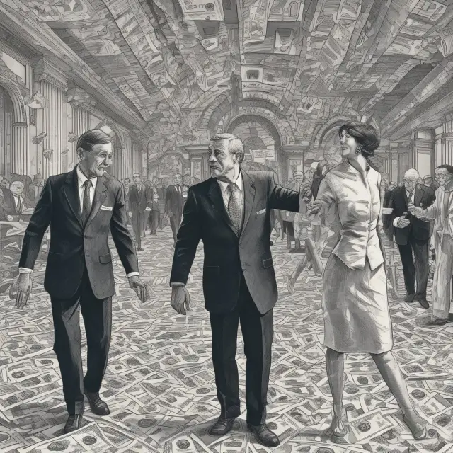 Investors partnering with the Federal Reserve to buy Treasury STRIPS, visualized as an elegant choreographed dance