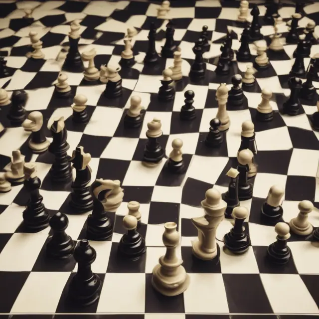 Excess of loss and treaty reinsurance strategies depicted as pieces on a chessboard, representing various risk management solutions