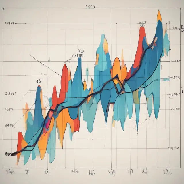 Visual comparison of linear, logarithmic, and exponential trendlines on a stock market graph