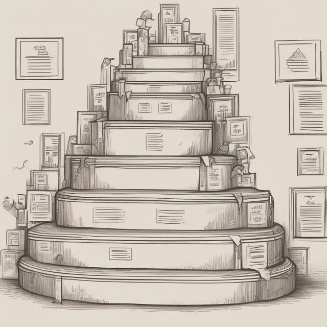 A series of rising stairs made up of financial charts, each labeled with a question mark, illustrating the FAQ section on trend trading in finance and investment