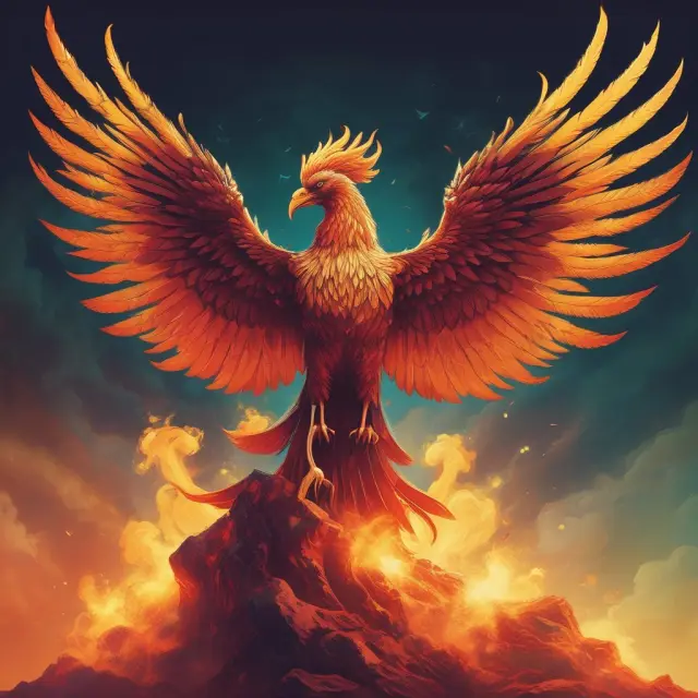 A mythical Phoenix emerging from a contract represents the impact and significance of triggering events in finance and investment.
